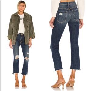 MOTHER Denim The Insider Crop Step Fray Jeans 24 Wicked Wildflower